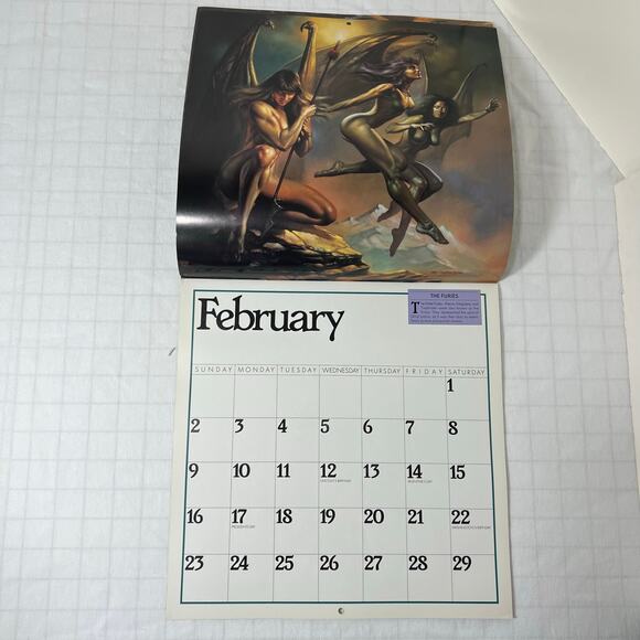1992 Boris Vallejo Mythology Calendar Unused same dates again in leap year 2048 - Picture 15 of 16